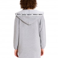 Kapüşonlu Fermuarlı Uzun Sweatshirt